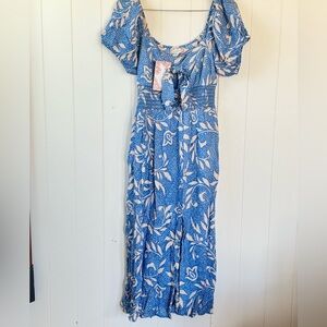 Blue Floral Women's Dress The Darjeeling Dress Size medium